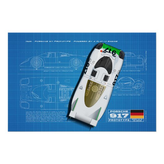 917 Prototype Blueprint ポスター (正面)