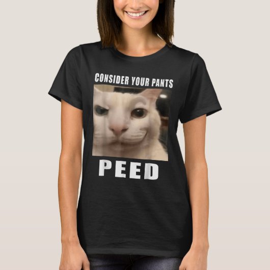 919おもしろいデザインによる猫のミーム Tシャツ (正面)