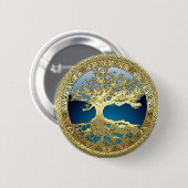 [91]黄金ケルトの生命の木[3D] 缶バッジ (正面&裏面)