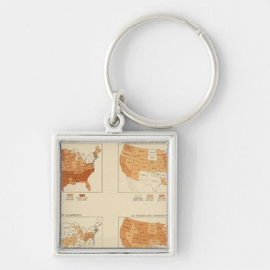 91 1900年の職業の割合 キーホルダー (正面)