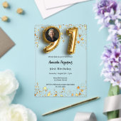 91st birthday gold photo stars clear アクリル招待状 (インサイチュ (ウェディング))