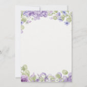91st Birthday Invitation Elegant Purple Floral 招待状 (裏面)