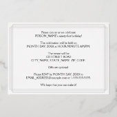 91th誕生日パーティー:アールデコの外観"91"と名前 箔招待状 (裏面)