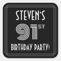 91th Birthday Party:アールデコスタイルと名前をカスタムする