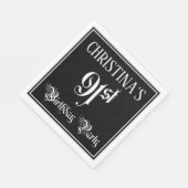 91th Birthday Party – スクリプファンシート+名前をカスタムする スタンダードランチョンナプキン (角)