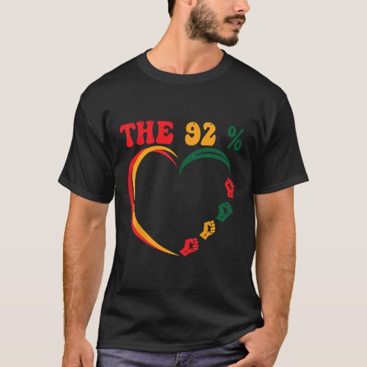 92パーセント 黒人女性の投票選挙デザイン Tシャツ (正面)
