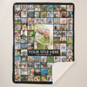 92フォトパーソナライズされたコラージュカスタムカラー シェルパブランケット (正面)