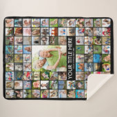 92フォトパーソナライズされたコラージュカスタムカラー シェルパブランケット (正面(横))