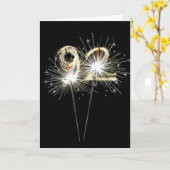 92位誕生日スパークラーズオンブラック カード (黄色い花)
