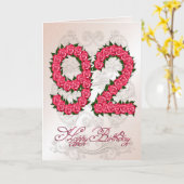 92回目の誕生日カード(バラと葉付) カード (黄色い花)