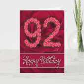 92回目の誕生日カード(バラと葉付) カード (正面)