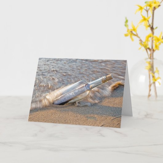 92回目の誕生日メッセージ(ボトル) カード (黄色い花)