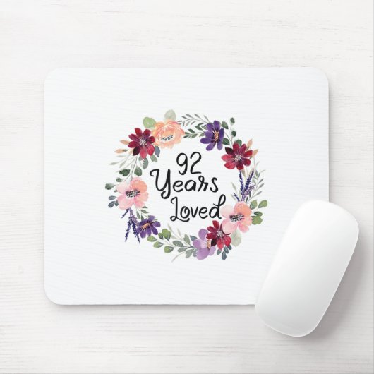 92年の愛されたフローラ92誕生日女性92年 マウスパッド (マウス)