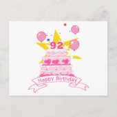 92歳お誕生日ケーキ ポストカード (正面)