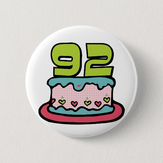 92歳お誕生日ケーキ 缶バッジ (正面)