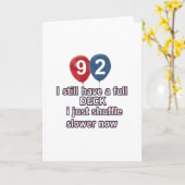 92歳のおもしろい誕生日デザイン カード (黄色い花)