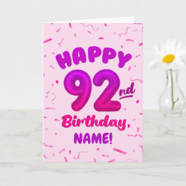 92歳の数字 名前入り 誕生日カード カード