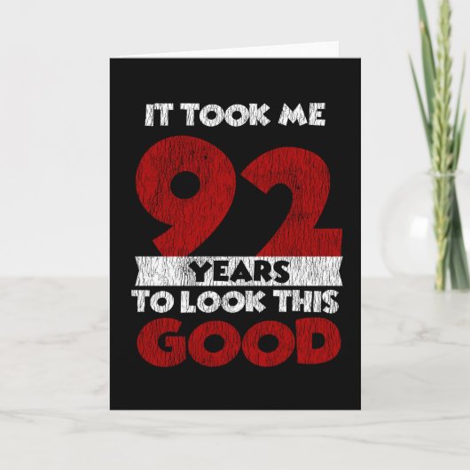 92歳の日は良い92番目の誕生日見た カード (正面)