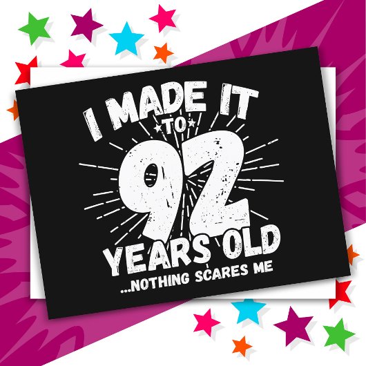 92歳の皮肉なミーム 面白い92歳の誕生日 ポストカード