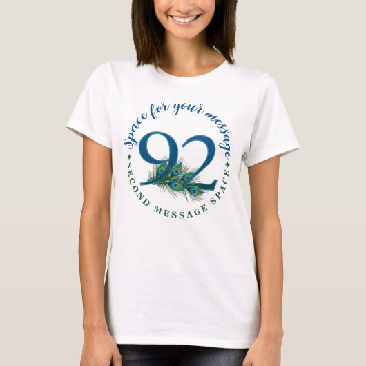 92歳の誕生日クジャクの羽 Tシャツ (正面)