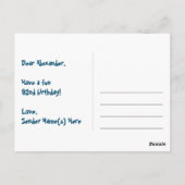 92歳の誕生日 – 楽しい花火模様 + 虹 92 ポストカード (裏面)