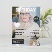92歳スタイリッシュの誕生日に写真雑誌の表紙 招待状 (スタンド正面)