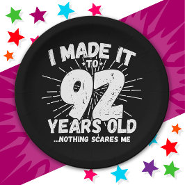 92歳皮肉ミームおもしろい92日誕生日 ペーパープレート