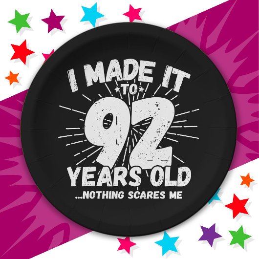 92歳皮肉ミームおもしろい92日誕生日 ペーパープレート