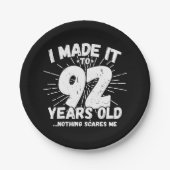 92歳皮肉ミームおもしろい92日誕生日 ペーパープレート (正面)