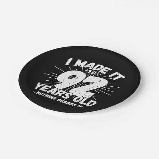 92歳皮肉ミームおもしろい92日誕生日 ペーパープレート (アングル)