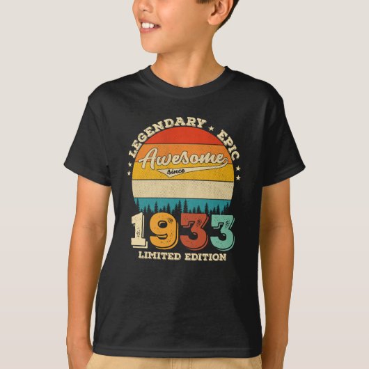 92歳1933年92d誕生日素晴らしギフト tシャツ (正面)