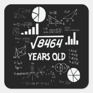 92歳Bday数学先生92番目の誕生日ギフト スクエアシール