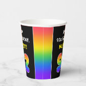 92番目の誕生日カラフル: Rainbow # 92,名前をカスタムする 紙コップ (右)