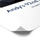 92番目の誕生日フォトカスタムーのサインインパーティーボード92 ポスター (角)