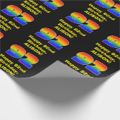 92番目の誕生日:おもしろい、カラフルレインボーインスパイア# 92 ラッピングペーパー (角)