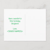 92番目の誕生日: はっきりした,おもしろい,シンプル虹, 92 ポストカード (裏面)