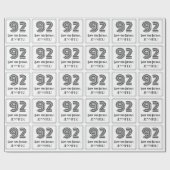 92番目の誕生日:インスパイアアールデコスタイル「92」 +名前 ラッピングペーパー (フラット)