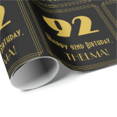 92番目の誕生日-インスパイアアールデコルック"92" & Name ラッピングペーパー (ロールコーナー)