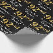 92番目の誕生日:エレガント豪華なフェイク金ゴールドルック# ラッピングペーパー (角)