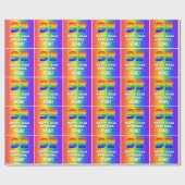 92番目の誕生日: カラフル、おもしろいレインボーパターン# 92 ラッピングペーパー (フラット)