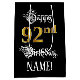 92番目の誕生日～ファンシースクリプトフェイク;金ゴールド検索；名前 ミディアムペーパーバッグ