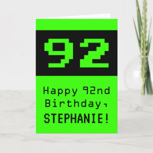 92番目の誕生日: Nerdy / オタク系のスタイル"92"と名前 カード
