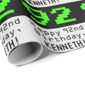 92番目の誕生日- Nerdy / オタク系のスタイル"92"と名前 ラッピングペーパー (ロールコーナー)