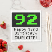 92番目の誕生日- Nerdy / オタク系のスタイル"92" & Name スタンダードランチョンナプキン (インサイチュ)