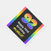92番目の誕生日: Rainbow Spectrum # 92,名前をカスタムする スタンダードランチョンナプキン (角)