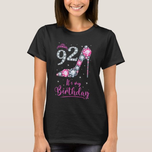 92私の誕生日ピンクハイヒール92誕生日G Tシャツ (正面)
