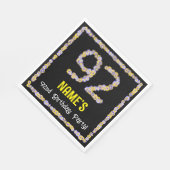 92誕生日:フローラ花数名前をカスタムする スタンダードランチョンナプキン (角)