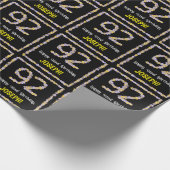 92誕生日:フローラ花数名前をカスタムする ラッピングペーパー (角)