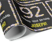 92誕生日:フローラ花数名前をカスタムする ラッピングペーパー (ロールコーナー)