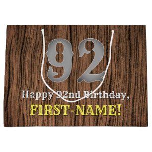 92誕生日: Country インスパイア Western Look, Name ラージペーパーバッグ